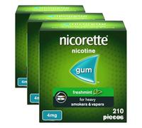 Nicorette Freshmint 4mg Gum (210 Pieces), Discreet Stop Smoking and Stop Vaping Aid to Help You Quit for Good, Tackle Cravings and Withdrawal Symptoms, Freshmint Nicotine Gum (Quit Smoking or Vaping)
