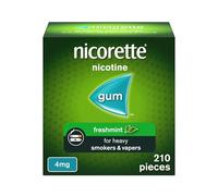 Nicorette Freshmint 4mg Gum (210 Pieces), Discreet Stop Smoking and Stop Vaping Aid to Help you Quit For Good, Tackle Cravings and Withdrawal Symptoms, Freshmint Nicotine Gum (Quit Smoking or Vaping)