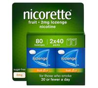 (2mg, 80 Lozenges) Nicorette Fruity Lozenge Smoking Aid Pocket Sized Pack Fast Relief