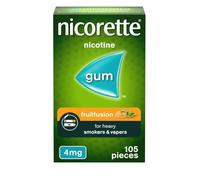 Nicorette Fruitfusion 4mg Gum (105 Pieces), Discreet Stop Smoking and Stop Vaping Aid, Helps Tackle Cravings and Withdrawal Symptoms, Nicotine Gum with Pleasant Fruit Flavour (Quit Smoking or Vaping)