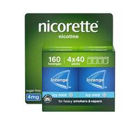 Nicorette ICY Mint 4mg Lozenge, 160 Pieces (4 x 40 Packs), Effective and Discreet Stop Smoking and Stop Vaping Aid, Nicotine Lozenges with Dual-Layer Fruity Flavour Release (Quit Smoking or Vaping)
