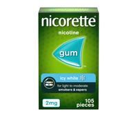 Nicorette Icy White 2mg Gum 105 Pieces, Stop Smoking and Stop Vaping Aid