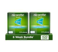 Nicorette Icy White 2mg Gum (210 Pieces), Discreet and Fast-Acting, Stop Smoking Aid to Help You Quit For Good, Nicotine Gum With Teeth Whitening Properties (Pack of 2)