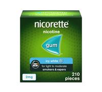 Nicorette Icy White 2mg Gum (210 Pieces), Discreet Stop Smoking and Stop Vaping
