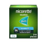 Nicorette Icy White 2mg Gum (210 Pieces), Discreet Stop Smoking and Stop Vaping Aid to Help you Quit For Good, Tackle Cravings and Withdrawal Symptoms, Nicotine Gum (Quit Smoking or Vaping)