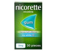 Nicorette Icy White Chewing Whitening Gum, 30 Pieces, 2 mg - Pack of 3