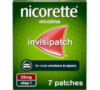 Nicorette InvisiPatch, Nicotine Patches Step 1, 25mg, 7 Nicotine Patches, Effective and discreet Stop Smoking and Stop Vaping Aid, to Beat Cravings & Withdrawal Symptoms (Quit Smoking or Vaping)
