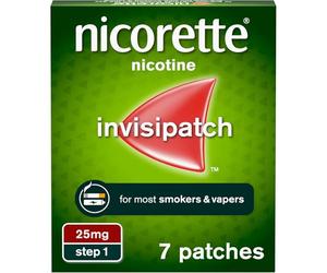 Nicorette InvisiPatch, Nicotine Patches Step 1, 25mg, 7 Nicotine Patches, Effective and discreet Stop Smoking and Stop Vaping Aid, to Beat Cravings & Withdrawal Symptoms (Quit Smoking or Vaping)