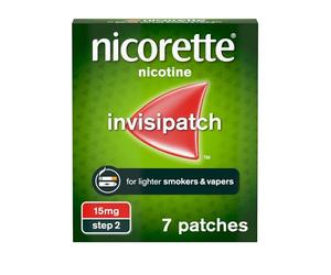 Nicorette InvisiPatch, Nicotine Patches Step 2, 15mg, 7 count, Effective and discreet Stop Smoking and Stop Vaping Aid, Nicotine Patches to Beat Cravings & Withdrawal Symptoms (Quit Smoking or Vaping)