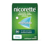 Nicorette Microtab 2mg Sublingual Tablet (100 Pieces), Smoking Cessation Aid to Actively Fight Withdrawal Symptoms, Sublingual Tablets to Help Stop Smoking
