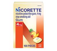 Nicorette Nicotine Polacrilex Gum, 4 Mg, Fruit Chill, 100-Count Box