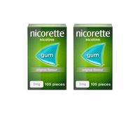 Nicorette Original 2mg Gum 4 Week Bundle 2 x 105 Pieces
