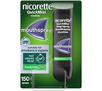 Nicorette QuickMist Mouthspray, Freshmint (1 x 150 Sprays) Smoking or Vaping Cessation Aid, designed to start reducing cravings in 30 seconds (Quit Smoking or Quit Vaping Aid)