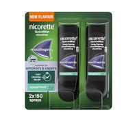 Nicorette QuickMist Mouthspray, New Spearmint Flavour (2x150 Sprays), Quit Smoking or Quit Vaping aid, Starts to Reduce Cravings in 30 Seconds, New mild Mint Flavour (Quit Smoking or Quit Vaping aid)