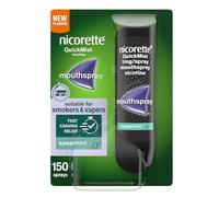 Nicorette QuickMist Mouthspray, New Spearmint Flavour, Quit Smoking or Quit Vaping aid, Starts to Reduce Cravings in 30 Seconds, New mild Mint Flavour (Quit Smoking or Quit Vaping aid)