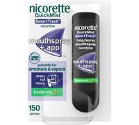 Nicorette QuickMist SmartTrack Mouthspray (1 x 150 Sprays), Freshmint, Quit Vaping or Quit Smoking Aid designed to start reducing cravings in 30 Seco