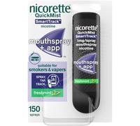 Nicorette QuickMist SmartTrack Mouthspray (1 x 150 Sprays), Freshmint, Quit Vaping or Quit Smoking Aid designed to start reducing cravings in 30 Seconds, Smoking or Vaping Cessation Aid
