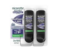 Nicorette Quickmist SmartTrack Mouthspray (2 x 150 sprays), Freshmint, Quit Vaping or Quit Smoking Aid designed to start reducing cravings in 30 Seconds, Smoking or Vaping Cessation Aid