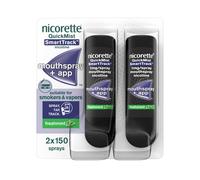 Nicorette Quickmist SmartTrack Mouthspray (2 x 150 sprays), Freshmint, Quit Vaping or Quit Smoking Aid designed to start reducing cravings in 30 Seco