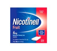 Nicotinell Fruit Gum 4mg (204 Pieces), Nicotine Gum, Value Pack | Stop Smoking Aid, Sugar Free , Mild Fruit Flavour, 4mg Extra Strength for Heavy Smokers, Quit Smoking Aid