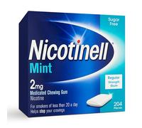 Nicotinell Mint Gum 2mg (204 Pieces), Stop Smoking Aid, Sugar Free Nicotine Gum, Mint Flavour, 2mg Regular Strength for Light Smokers, Quit Smoking Aid, Mega Pack