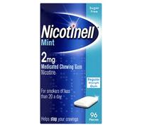 Nicotinell Nicotine Gum, Quit Smoking Aid, Mint Flavour, 2 mg, 96 Pieces