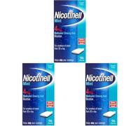 Nicotinell Mint Gum 4mg (3 x 96 Pieces), Stop Smoking Aid, Sugar Free Nicotine Gum, Mint Flavour, 4mg Regular Strength for Heavy Smokers, Quit Smoking Aid