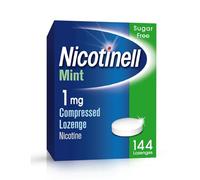 Nicotinell Mint Lozenge 1mg (144 Lozenges), Stop Smoking Aid, Sugar Free Nicotine Lozenges, Fresh Mint Flavour, 1mg Regular Strength for Light Smokers, Quit Smoking Aid