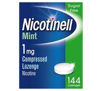 Nicotinell Mint Lozenge 1mg (144 Lozenges), Stop Smoking Aid, Sugar Free Nicotine Lozenges, Fresh Mint Flavour, 1mg Regular Strength for Light Smokers, Quit Smoking Aid