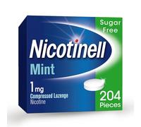 Nicotinell Mint Lozenge 1mg (204 Lozenges), Stop Smoking Aid, Sugar Free Nicotine Lozenges, Fresh Mint Flavour, 1mg Regular Strength for Light Smokers, Quit Smoking Aid, Mega Pack