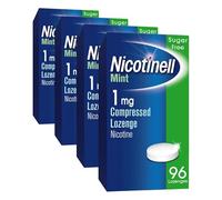 Nicotinell Mint Lozenge 1mg (96 Lozenges), Stop Smoking Aid, Sugar Free Nicotine Lozenges, Fresh Mint Flavour, 1mg Regular Strength for Light Smokers, Quit Smoking Aid (Pack of 4)