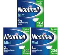 Nicotinell Mint Lozenge 2mg (204 Lozenges), Stop Smoking Aid, Sugar Free Nicotine Lozenges, Fresh Mint Flavour, 2mg Extra Strength for Heavy Smokers, Quit Smoking Aid (Pack of 3)