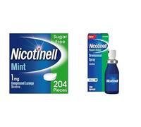 Nicotinell Nicotine 1mg Mouth Spray + Nicotinell Lozenge, 204 x 1mg Bundle Lozenges - Fast Acting Relief to Help Quit Smoking