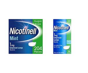 Nicotinell Nicotine Lozenge, Quit Smoking Aid, Sugar Free Mint Flavour, 1 mg, 204 Pieces & Nicotine Lozenge, Quit Smoking Aid, Sugar Free Mint Flavour, 1 mg, 96 Pieces