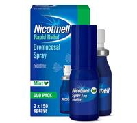 Nicotinell Nicotine Mouthspray 1mg, Fresh Mint Flavour (2 x 150 Sprays), Quit Smoking or Vaping Aid - Fast Craving Relief in 30 Seconds, Lasts up to 2 Hours.