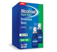 Nicotinell Nicotine Mouthspray 1mg, Fresh Mint Flavour (2 x 150 Sprays), Quit Smoking or Vaping Aid - Fast Craving Relief in 30 Seconds, Lasts up to 2 Hours.