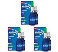 Nicotinell Nicotine Mouthspray 1mg, Fresh Mint Flavour Duo (Pack of 3 Duos) Quit Smoking or Vaping Aid - Starts Reducing Cravings in 30 Seconds, Lasts up to 2 Hours