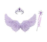 Nicoxijia Angel Costume Wings Kids Angel Feather Wings Costume for Children's Adult Halloween Unique Christmas Cosplay Wings (Purple 2, 3Pcs)