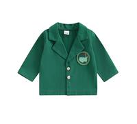 Nicoxijia Golf Jacket for Baby Boy Girl Long Sleeve Lapel Button Down Green Blazer Coat Top Cute Spring First Birthday Outfit (Green, 2-3 Years)