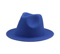 Nicoxijia Kids Jazz Hats Summer Panama Fedora Trilby Straw Sun Protection Hat Beach Hat Cowboy for Children Boys (Blue, 4-10 Years)