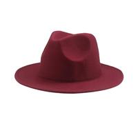 Nicoxijia Kids Jazz Hats Summer Panama Hat Fedora Trilby Straw Sun Protection Hat Beach Hat Cowboy for Children Boys (Wine Red, 4-10 Years)