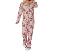 Nicoxijia Women Striped Christmas Pajamas Set Long Sleeve Button Down Shirt Bow Tie Waist Pants Sets Y2k Sleepwear Loungewear