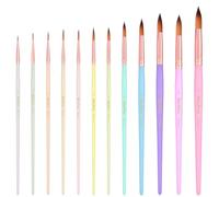 Nicpro 12pcs Watercolour Paint Brushes, Aesthetic Pastel Round Pointed Tip Paint Brush Set, Professional Soft Synthetic Squirrel Paint Brushes, Artist Painting Brushes for Watercolour, Inks, Gouache