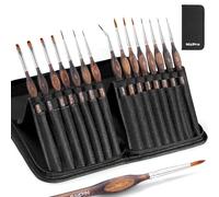 Nicpro 15PCS Miniature Paint Brushes, Model Paint Brush Set with Nylon Case for Acrylic Oil Watercolour, Micro Detail Paint Brushes for Model, Miniature Painting, Fine Detailing, Paint by Numbers