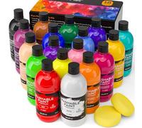 Nicpro 18 Colors Large Washable Paint Set (8.4oz,250 ml), Acrylic Bulk Supplies Non Toxic Tempera Paint for Art, Craft DIY, Poster & Finger Paint, School, Home,Classroom, Party
