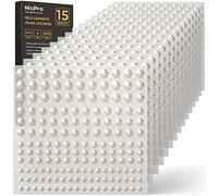Nicpro 2475 PCS Pearl Stickers Self Adhesive, 4 Size Stick On Makeup Pearl Gem White Jewel Decor for Face, Body, Nail, Hair, Phone Art Craft Scrapbooking Embellishments Assorted Size 3mm/4mm/5mm/6mm