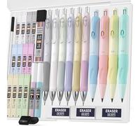 Nicpro 31PCS Pastel Mechanical Pencil Set in Case, Cute Mechanical Pencils 0.5, 0.7, 0.9 mm & 2.0 mm with 15 Tube (HB 2B Colors)Lead Refills, 3 Erasers, Aesthetic School Supplies for Writing Sketching