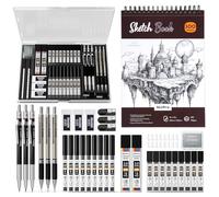 Nicpro 37PCS Art Drawing Supplies Kit, Metal Mechanical Pencil Set 0.5, 0.7, 0.9 & 2mm, 100 Sheets 9x12 Sketch book, 288PCS Leads, School Supplies Drawing Kit for Artist Adults Teens Kids Sketching