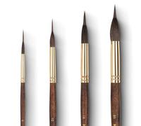 Nicpro 4 PCS Professional Watercolor Brushes, Extended Needle Point Brushes Set, Synthetic Fine Tip Liner Brush with Sable Body for Fine Detailing - Watercolor Acrylic Gouache Inks Painting Miniatures