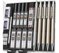 Nicpro 5 PCS Art Mechanical Pencils Set, Metal Drafting Pencil 0.3 & 0.5 & 0.7 & 0.9 & 2mm Graphite Lead Holder(4B 2B HB 2H Colored) for Sketching Drawing With Lead Refills Eraser Case